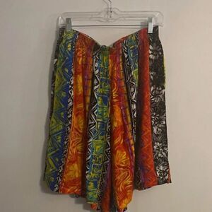 C. M. Shapes Vintage Multi-color Floral print wide leg culottes, size 1X